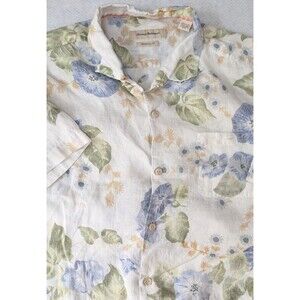 Tommy Bahama Men Linen Relax Hawaiian Shirt Floral Pastel Colors Sz XXL